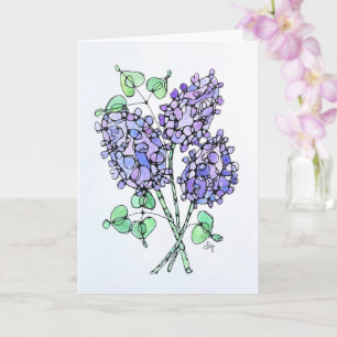 Greeting Card - NGA Watercolor - Lilac Bouquet #1