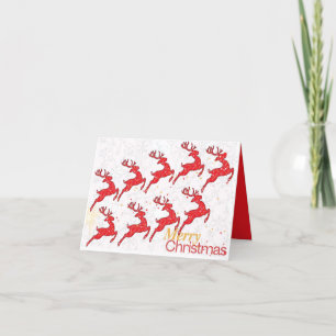 Greeting Card - Nine Reindeers