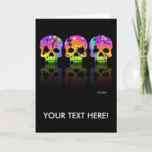 Greeting Card, Note Card - POP ART SKULLS