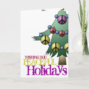 Greeting Card Peaceful Holidays Christmas Tree