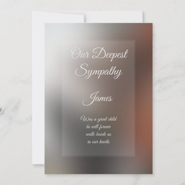 Greeting card personalized Sympathy card (Front)