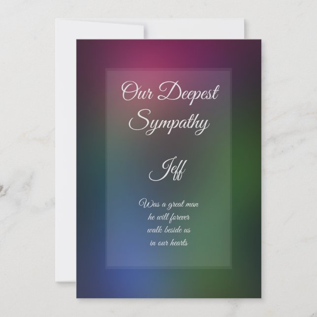 Greeting card personalized Sympathy card (Front)