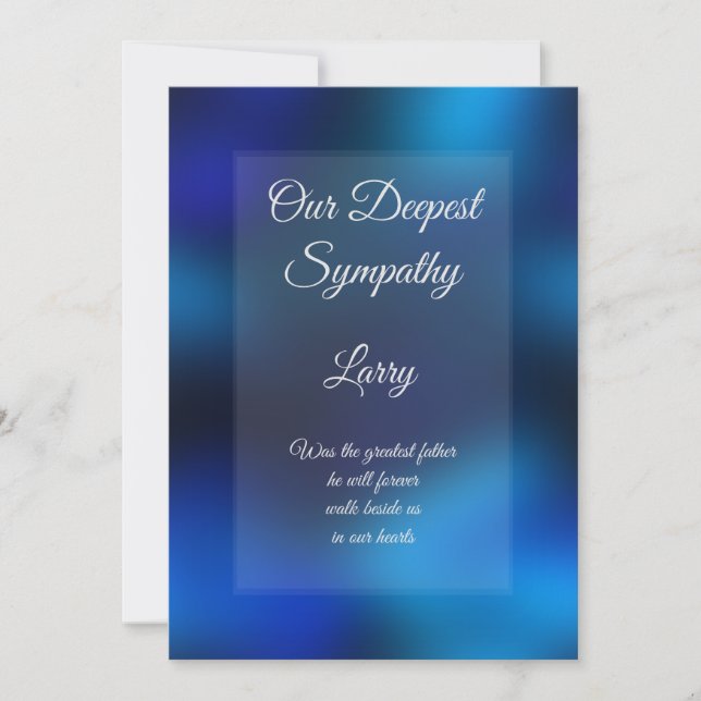 Greeting card personalized Sympathy card (Front)