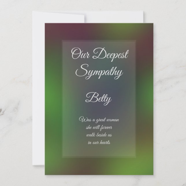 Greeting card personalized Sympathy card (Front)