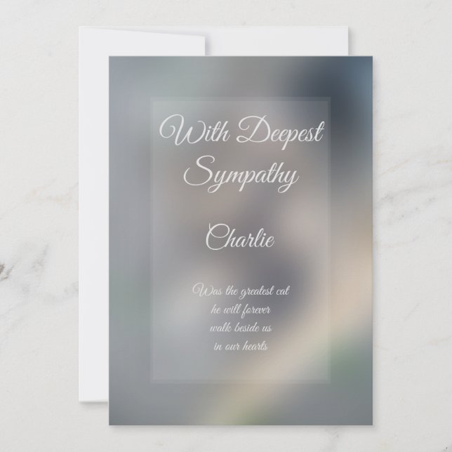 Greeting card personalized Sympathy card (Front)