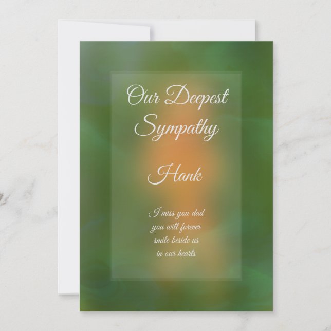 Greeting card personalized Sympathy card (Front)