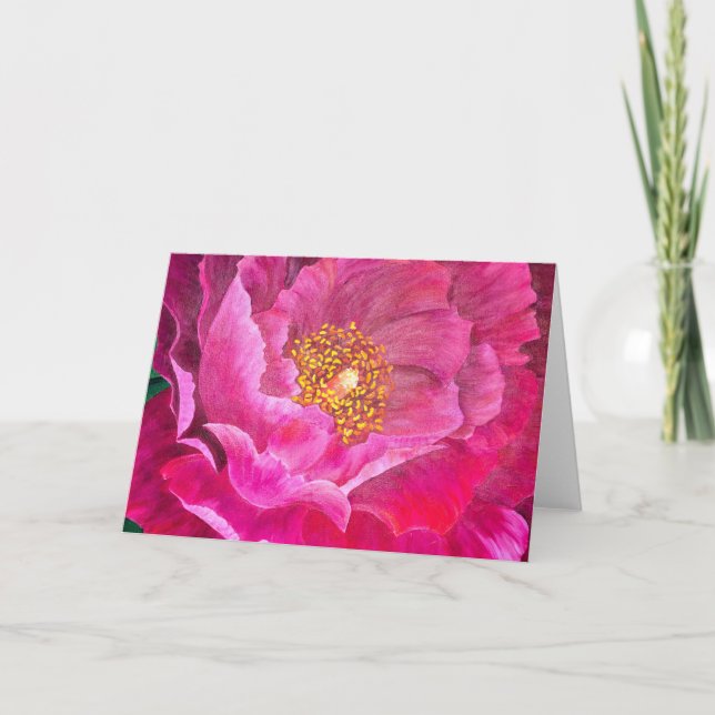 Greeting Card Pink Cactus Rose (Front)