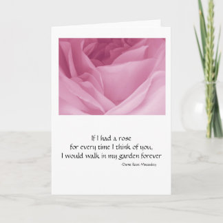 Greeting Card- Pink Rose with Quote Card