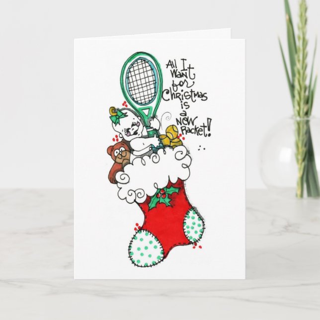 Greeting Card -Racket for Christmas (Front)