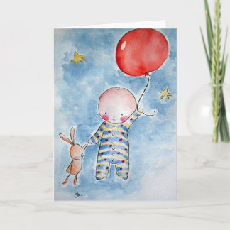 Greeting Card  Red Baloon