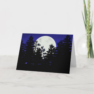 Greeting Card Rising Winter Moon