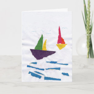 GREETING CARD "Sailboats on the Ocean" by K' Duong
