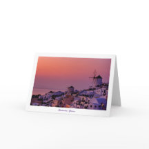 Greeting Card - Santorini Sunset, Greece