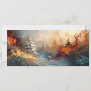 Greeting card Sapins snowy shards of paintings