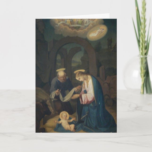 Greeting Card (Scripture):Lk 2:6-7 Birth of Christ (Front)