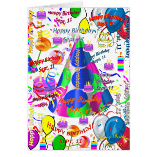 Greeting Card September, 11 Birthday