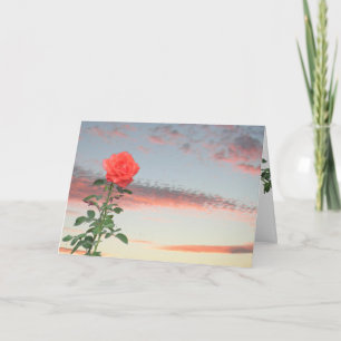 Greeting Card - Single Rose at Sunset
