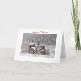 Greeting Card Snow Tractor