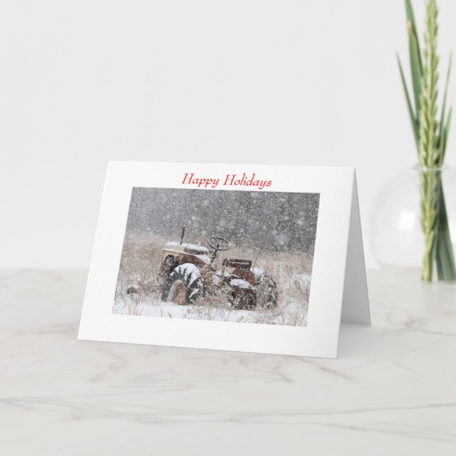 Greeting Card Snow Tractor (Front)