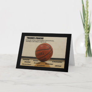 Greeting Card "Thank You-COACH" 5x7 w/plain wht en