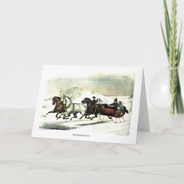 Greeting Card - The Sleigh Race (Front)