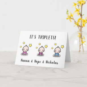 greeting card triplets, welcome, congratulations
