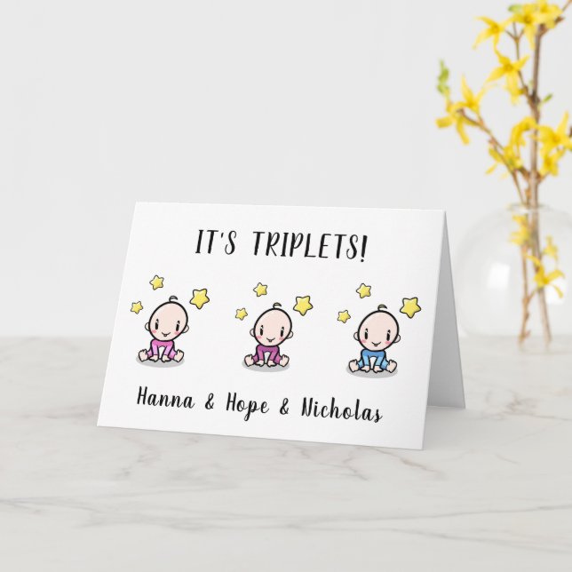 greeting card triplets, welcome, congratulations (Yellow Flower)