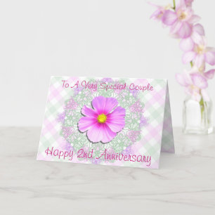 Greeting Card - Two-tone Cosmos - 2nd Anniversary