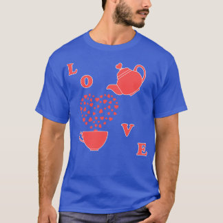 Greeting card Valentinex27s Day Teapot cup hearts  T-Shirt