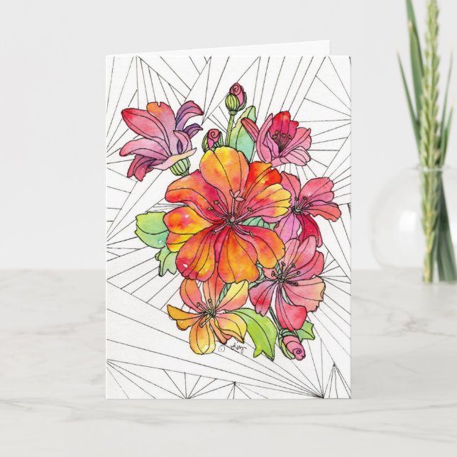 Greeting Card - Vivid Flowers (Front)