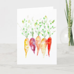 Greeting Card - Watercolor Heirloom Carrots