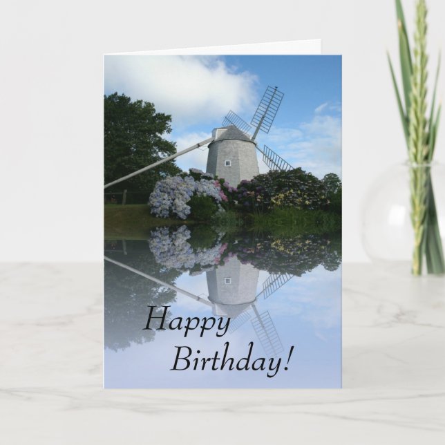 Greeting Card Windmill Happy Birthday (Front)