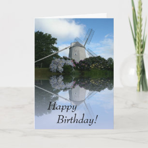Greeting Card Windmill Happy Birthday