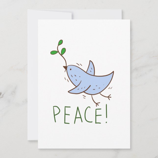 greeting card, wish peace. dove of peace invitation (Front)