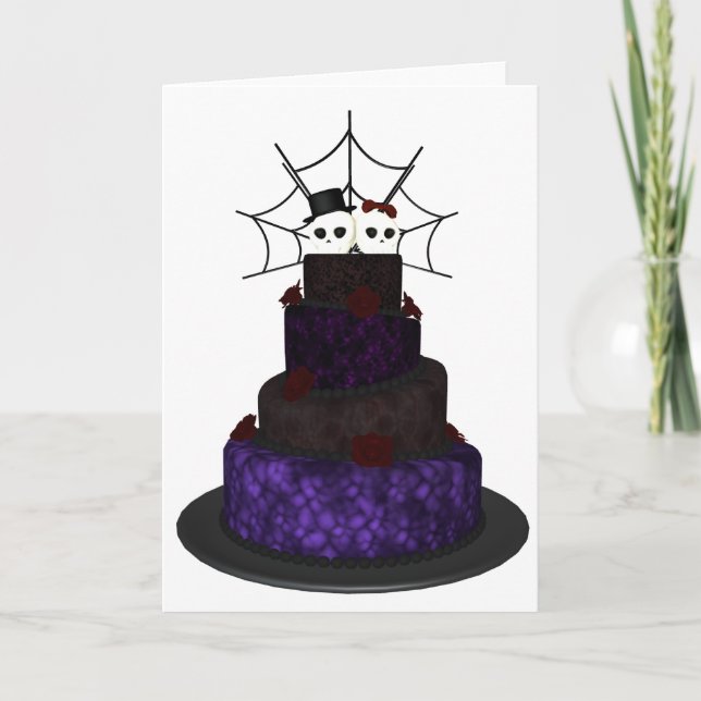 Greeting card with a Gothic wedding cake (Front)