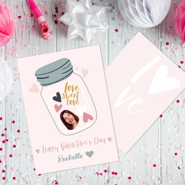 Greeting card with a jar of hearts and your face ♥ (Creator Uploaded)