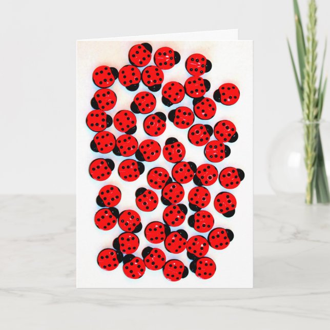 GREETING CARD WITH A LADY BUGS (Front)