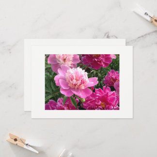 Greeting card with beautiful peonies