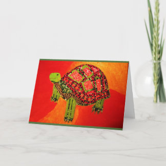 Greeting Card with Bright Turtle