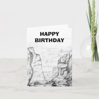 Greeting Card with canyon sketched on it