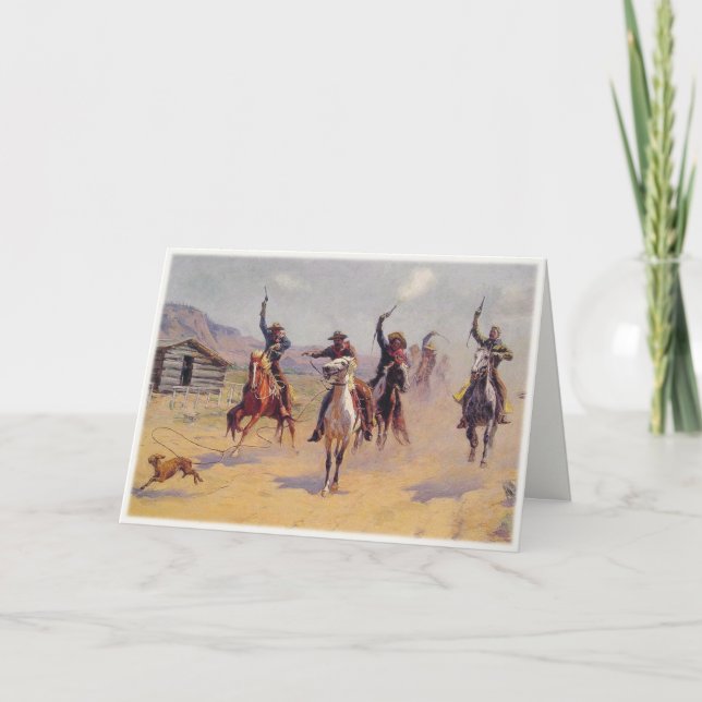 Greeting Card With Cowboy Painting (Front)