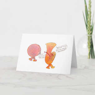 Greeting card with drum and tuba