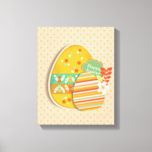 Greeting card with Easter egg symbol Canvas Print