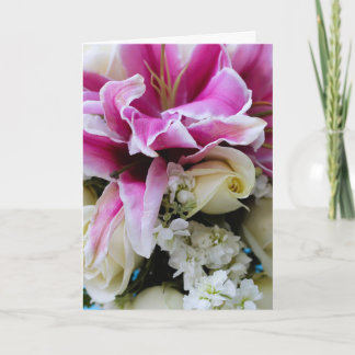 Greeting card with floral cover, love poem inside