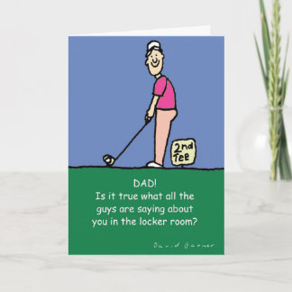 Greeting card with golfer illustration