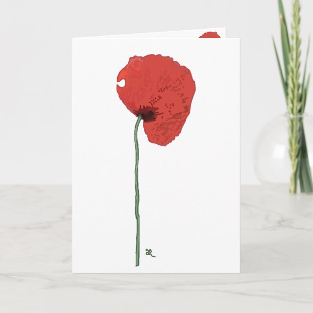 Greeting Card with Poppy (Front)