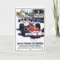 Greeting Card With Spanish Grand Prix Poster