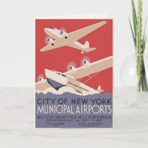 Greeting Card With Vintage Airport Poster