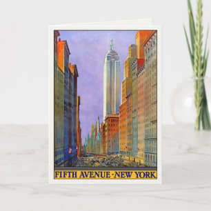 Greeting Card with Vintage New York Poster Print