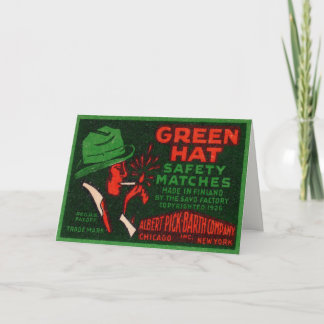 Greeting Card with Vintage Safety Matches Print